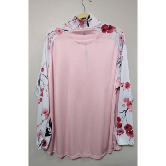 Women's Bermuda Sands Athletic Three Quarter Zip Pink/White 2 XL Top - Picture 5 of 6